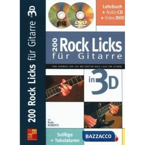 200 Rock Licks für Gitarre in 3D. Con CD-Audio. Con DVD video