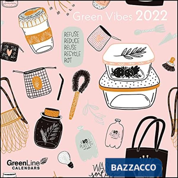 Calendario da muro 17,5x17,5 cm green vibes 2022