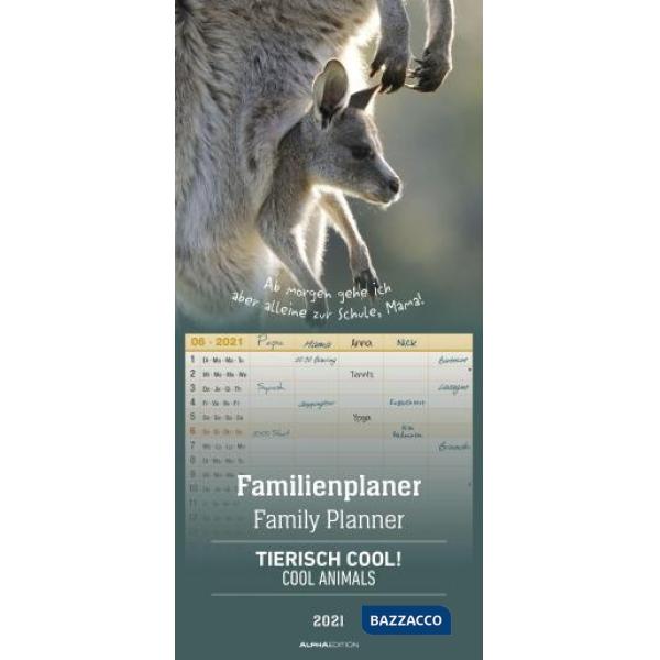 Calendario famiglia 21x45 cm cool animals 2021