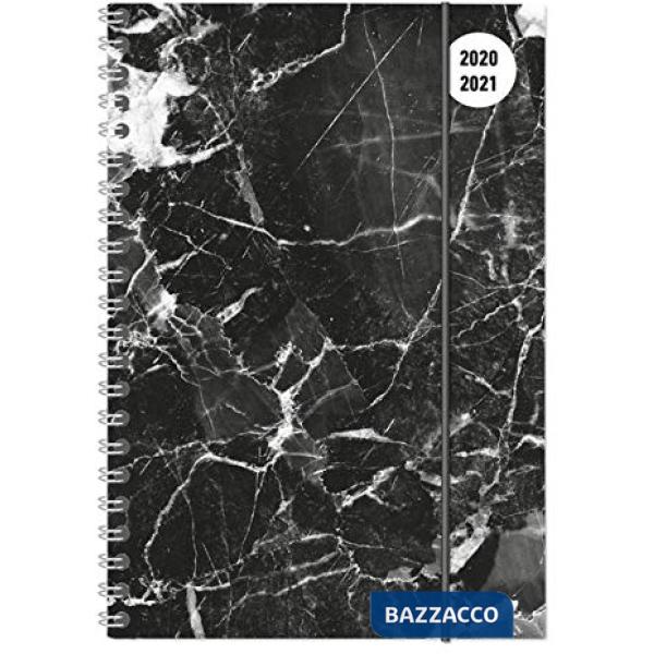 Collegetimer a5 black marble spiralata 2020-2021