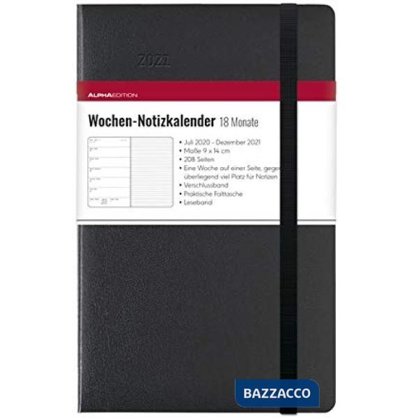 Planer settimanale 18 mesi piccolo black 2021