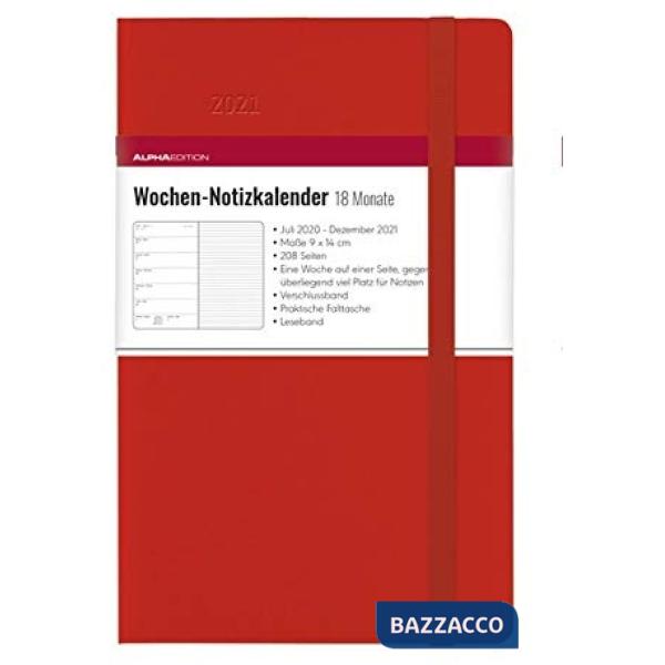 Planer settimanale 18 mesi piccolo red 2021