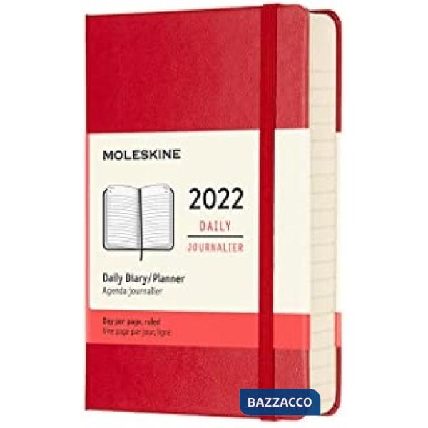 12 months, daily. Pocket, hard cover, sapphire blue