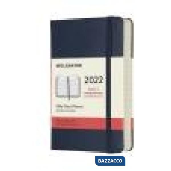 12 months, daily. Pocket, hard cover, sap blue