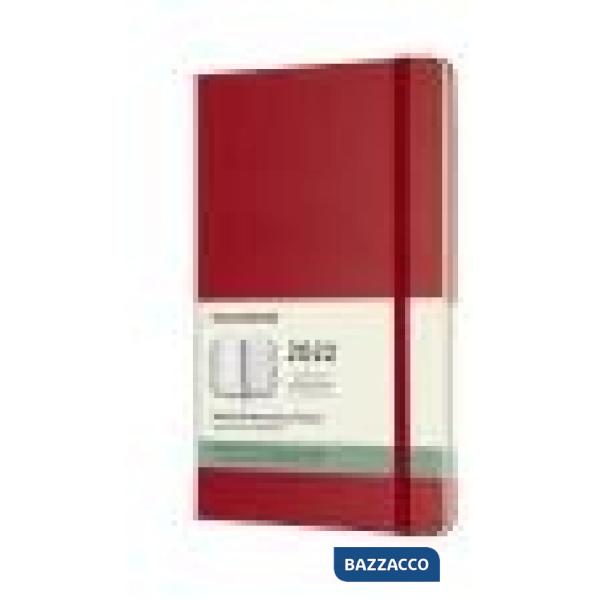 12 months, weekly notebook. Large, hard cover, scarlet red