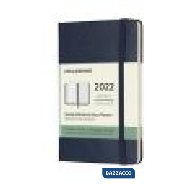 12 months, weekly notebook. Pocket, hard cover, sapphire blue