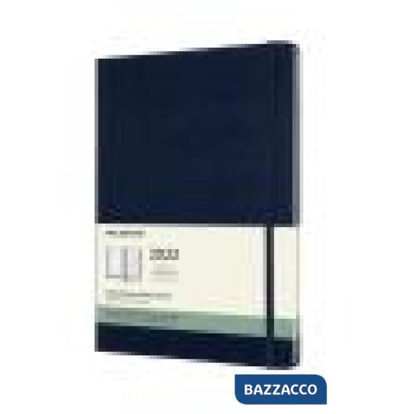 12 months, weekly notebook. Extra-large, hard cover, sapphire blue