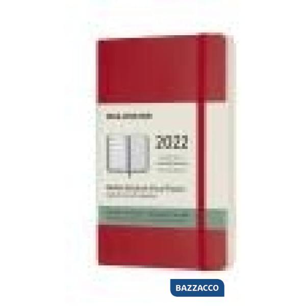 12 months, weekly notebook. Pocket, soft cover, scarlet red