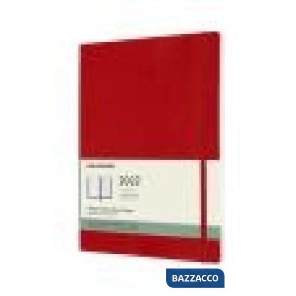 12 months, weekly notebook. Extra-large, soft cover, scarlet red