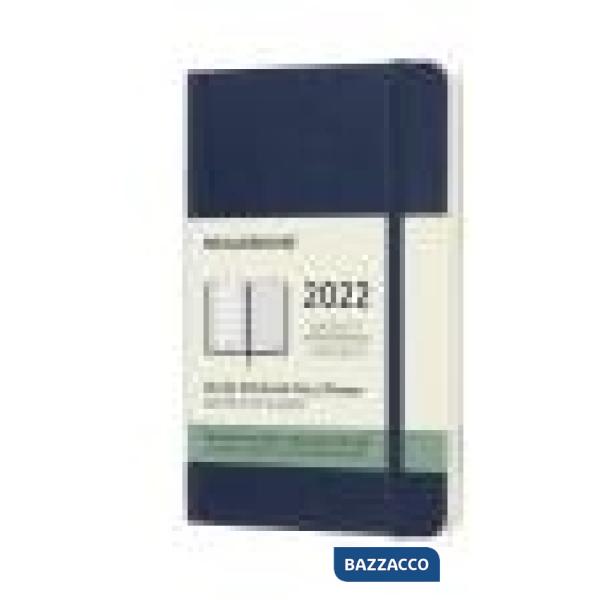 12 months, weekly notebook. Pocket, soft cover, sapphire blue