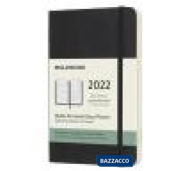 12 months, weekly horizontal. Pocket, soft cover, black