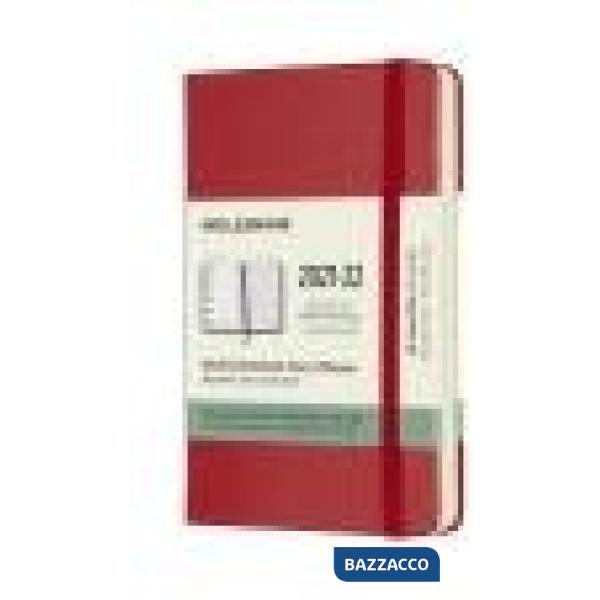 18 months, weekly notebook. Pocket, hard cover, scarlet red