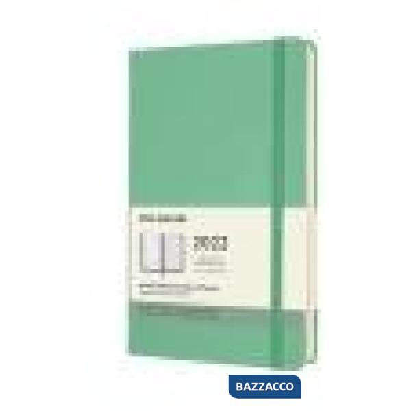 12 months, weekly notebook. Large, hard cover. ice green