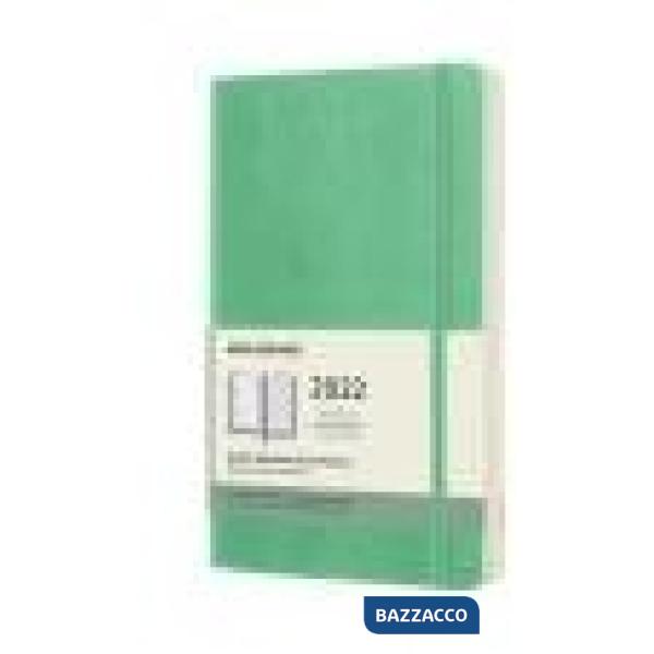 12 months, weekly notebook. Large, soft cover, ice green