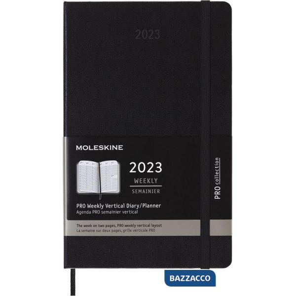 12 months, weekly, vertical, professional. Large, hard cover, black