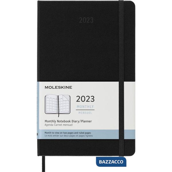 12 months, monthly. Large, hard cover, black