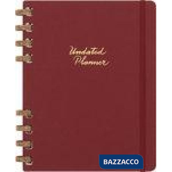 Undated, spiral planner. Extra large, crush cherry