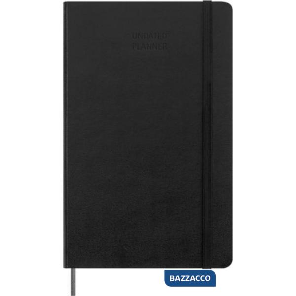 Undated weekly notebook. Large, hard cover, black