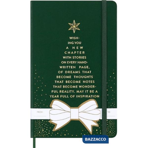 Holiday notebook. Large, ruled, myrtle green, hard cover