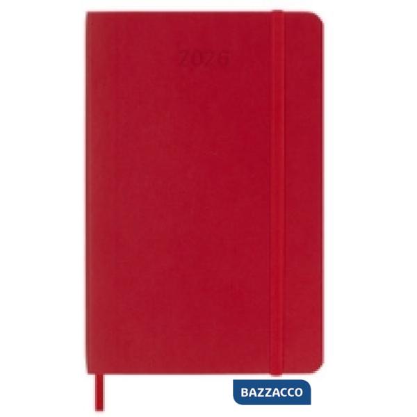 12 months, daily. Pocket, soft cover, scarlet red