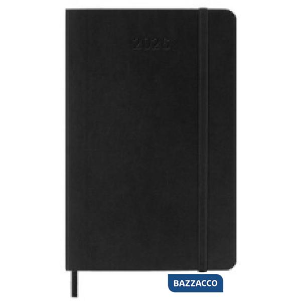 12 months, weekly notebook. Pocket, soft cover, black