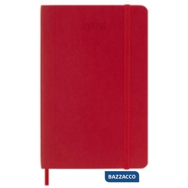 12 months, weekly notebook. Pocket, soft cover, scarlet red