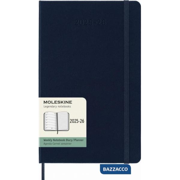 18 months, weekly notebook. Large, hard cover, sapphire blue