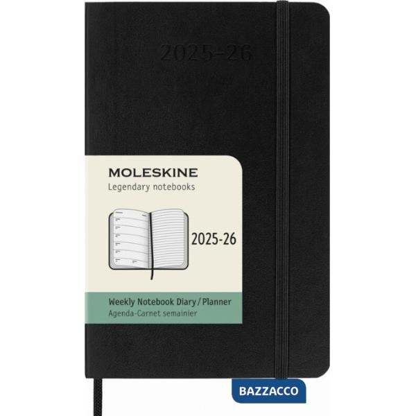 18 months, weekly notebook. Pocket, soft cover, black