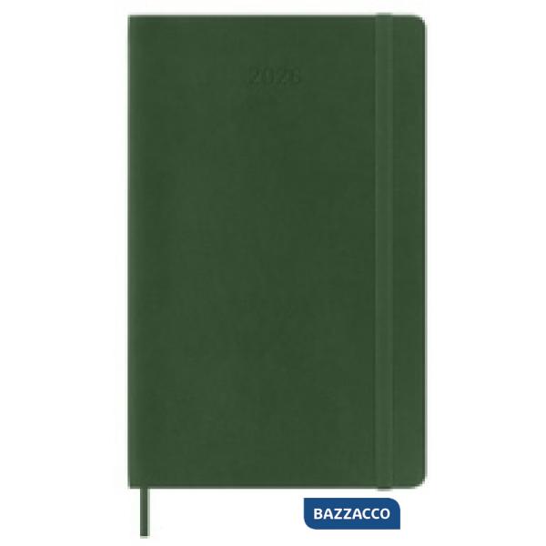 12 months, weekly notebook. Large, soft cover, myrtle green