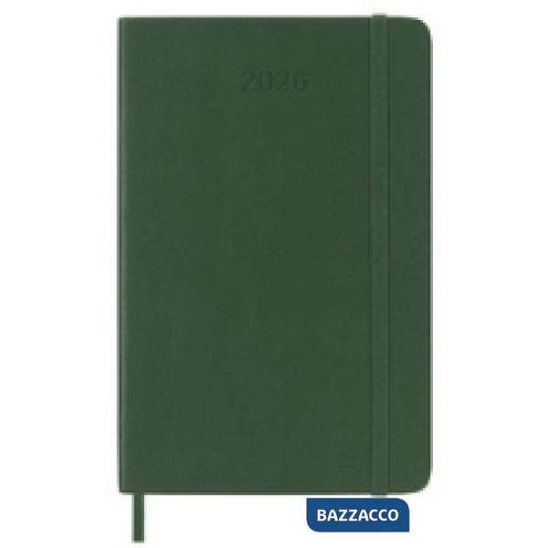 12 months, weekly notebook. Pocket, soft cover, myrtle green