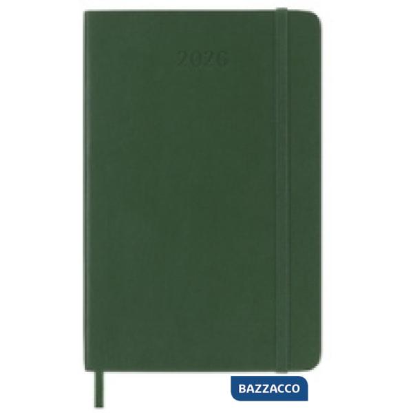 12 months, daily. Pocket, soft cover, myrtle green