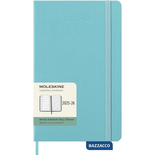 18 months, weekly notebook. Large, hard cover, aquamarine
