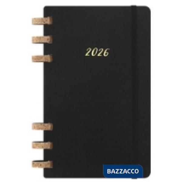 12 months, spiral planner. Large, soft cover, black