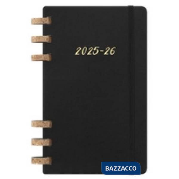 12 months, spiral academic planner. Large, soft cover, black