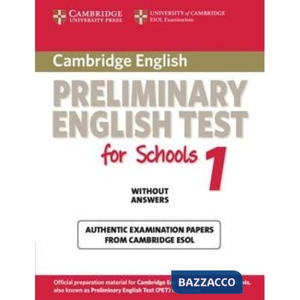 ESOL CAMBRIDGE PET FOR SCHOOL 1 STD WO/A