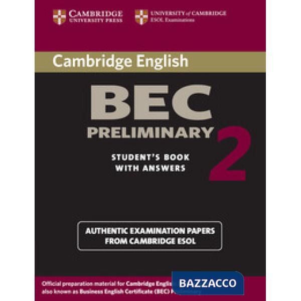 UCLES CAMBRIDGE BEC 2 PRELIMINARY BK