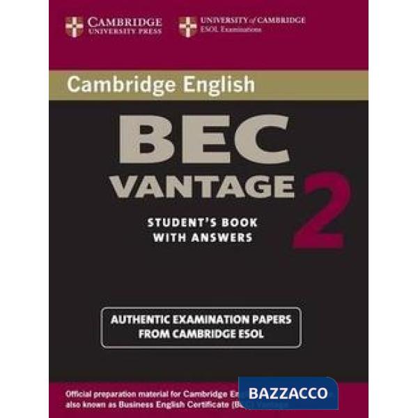 UCLES CAMBRIDGE BEC 2 VANTAGE BK