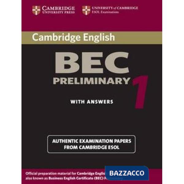 UCLES CAMBRIDGE BEC 1 PRELIMINARY BK