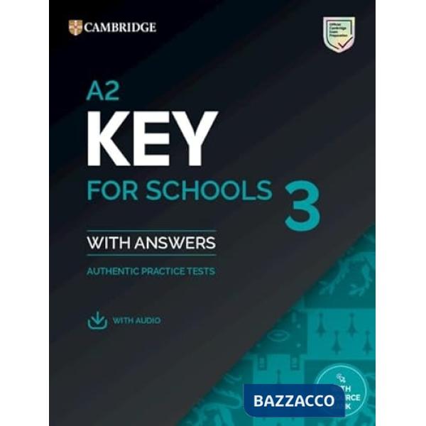 A2 KEY FOR SCHOOLS 3 SB W/A + AUDIO + RESOURCE BANK
