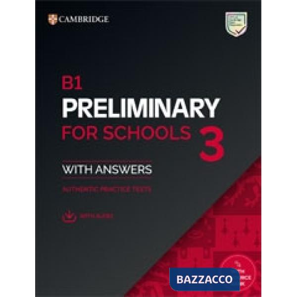 B1 PRELIMINARY FOR SCHOOLS 3 SB W/A + AUDIO + RESOURCE BANK