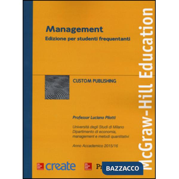 Management. Ediz. per studenti frequentanti. Anno accademico 2015/16