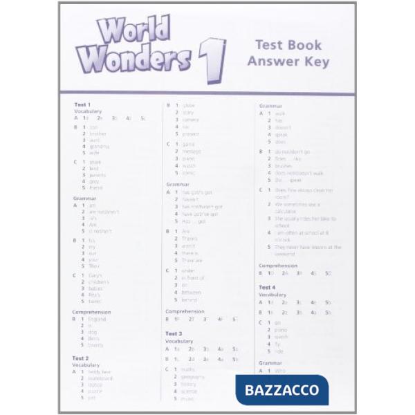WORLD WONDERS 1 TEST BOOK + KEY