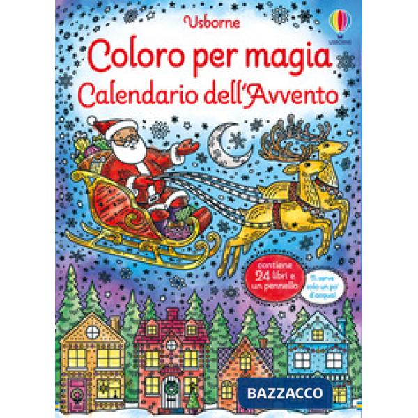 Calendario dell'Avvento. Coloro per magia. Con pennellino