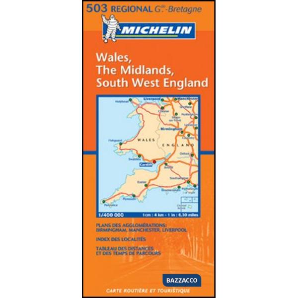Wales, The Midlands, south west England 1:400.000