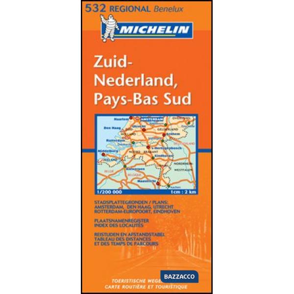 Zuid-Nederland, Pays-Bas sud 1:200.000