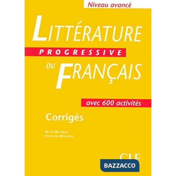 LITTERATURE PROGRESSIVE AVANCE CORRIGES