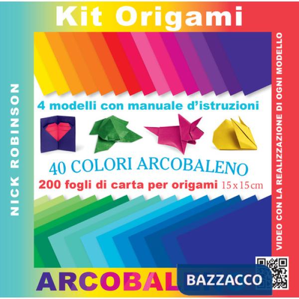 Kit origami. 40 colori arcobaleno. Con gadget