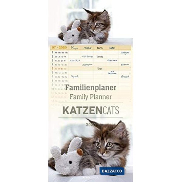 Calendario da muro 21 x 45 cm fam. Cats 2020