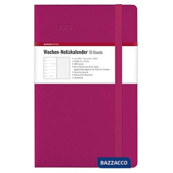 Agenda settimanale 13x21 cm 18 mesi berry 2020