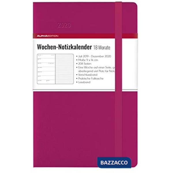 Agenda settimanale 9x14 cm 18 mesi berry 2020